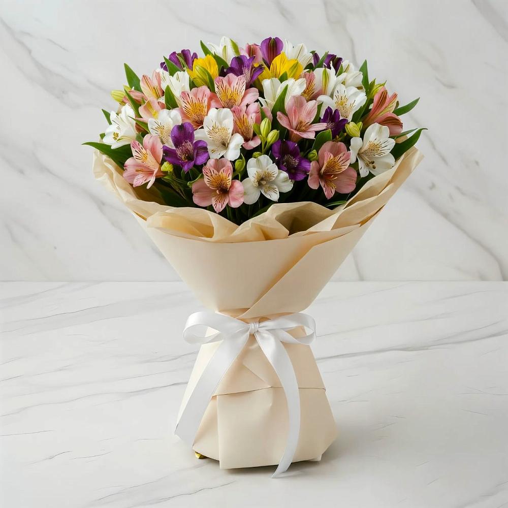 Букет цветов из: Альстромерии в Нее