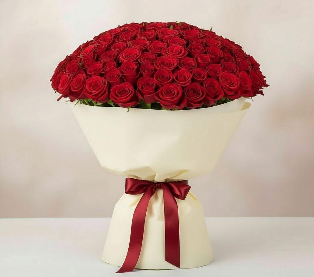 Букет 101 Красная роза Милано в Нее