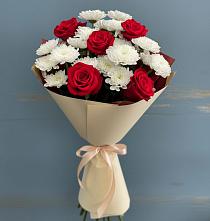 Букет цветов из:  Розы и Хризантемы в Нее
