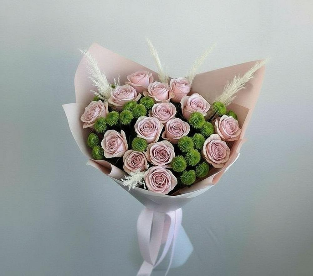 Букет цветов из: Розы и Хризантемы в Нее