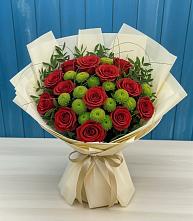 Букет цветов из:  Розы и Хризантемы в Нее