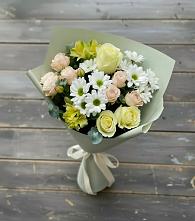 Букет цветов из:  Альстромерии, Розы и Хризантемы в Нее