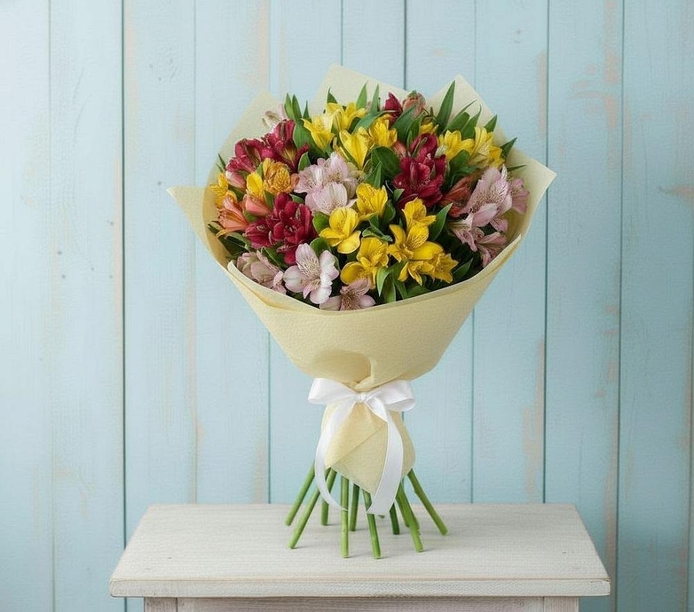 Букет цветов из: Альстромерии в Нее